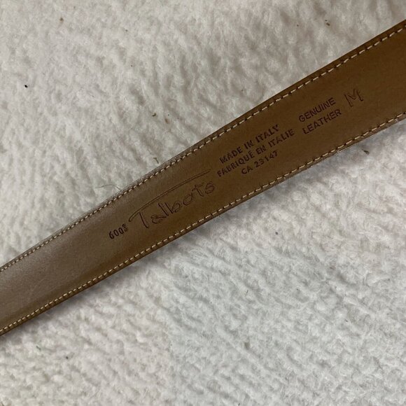 Talbots‎ Belt Women's Medium Brown Leather Crocodile Print Square Buckle 9604 - Picture 9 of 12